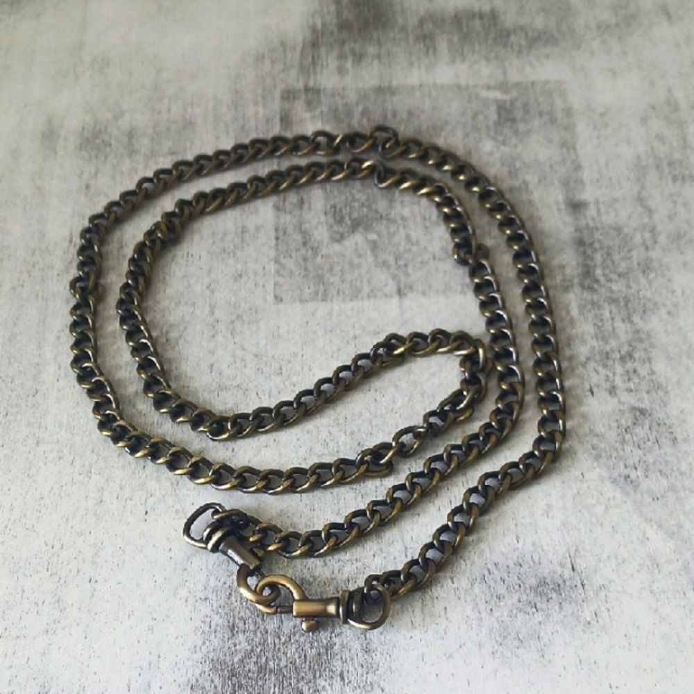 Patricia NASH Clip On Replacement Brass Chain Metal Crossbody Strap 46in long